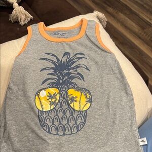 Tommy Bahama Gray and Orange Tank Top with Pineapple Graphic